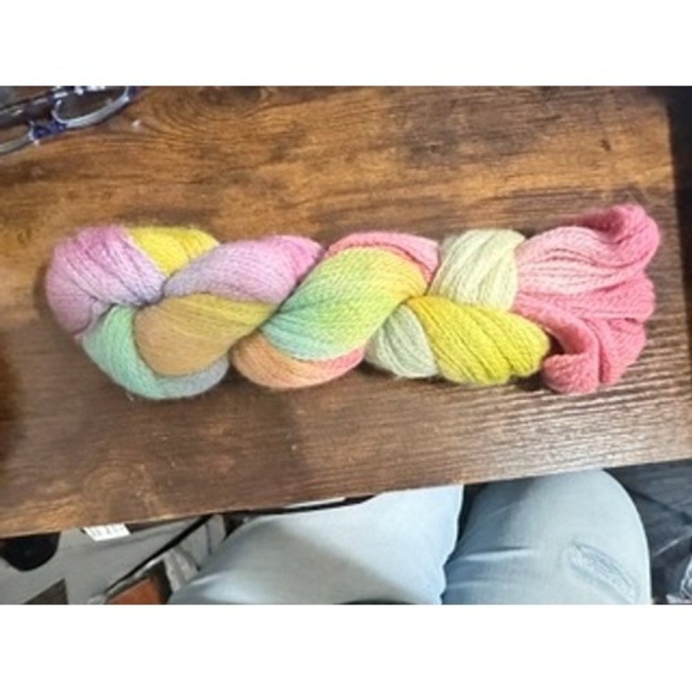 Unbranded Rainbow Yarn Skein Pastel Multicolor Like New Hand-Dyed Wool Blend